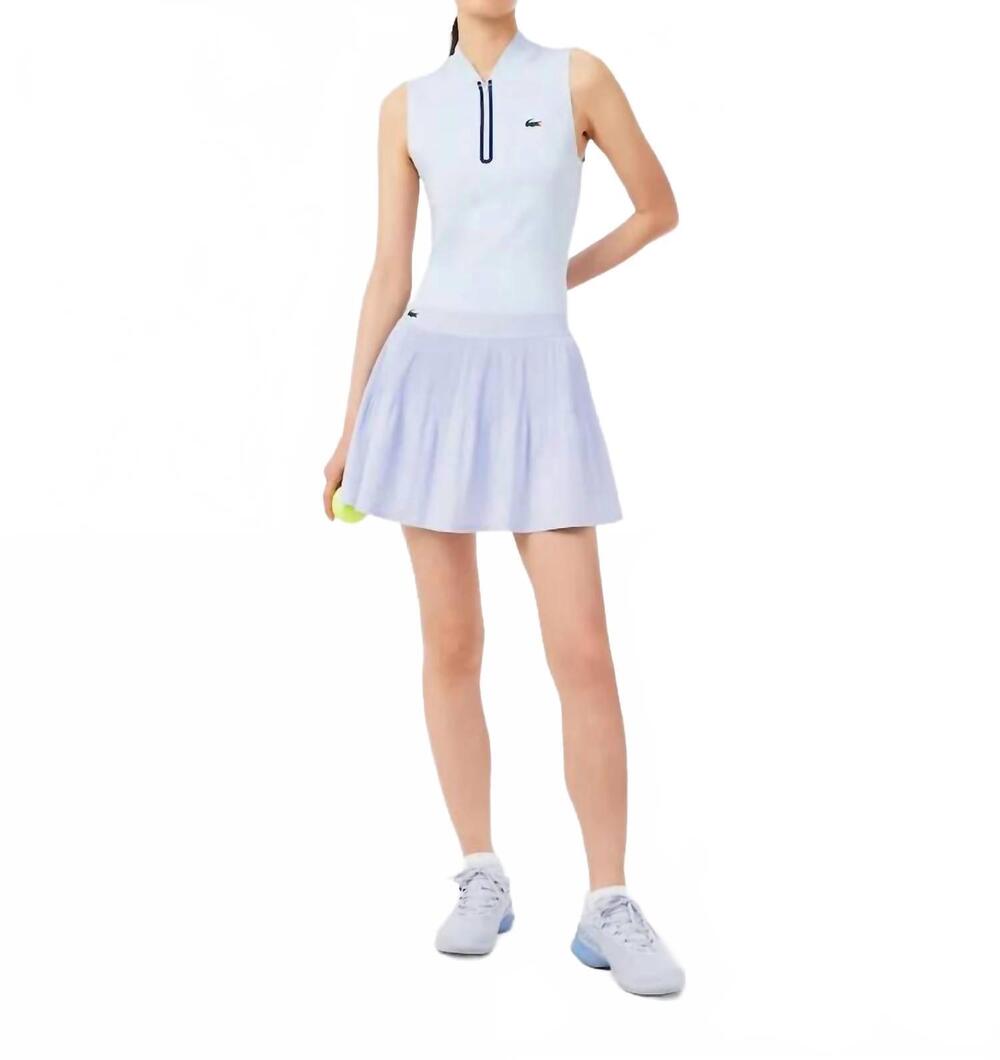 NEW LACOSTE ultra dry mini tennis skirt with liner in phoenix blue